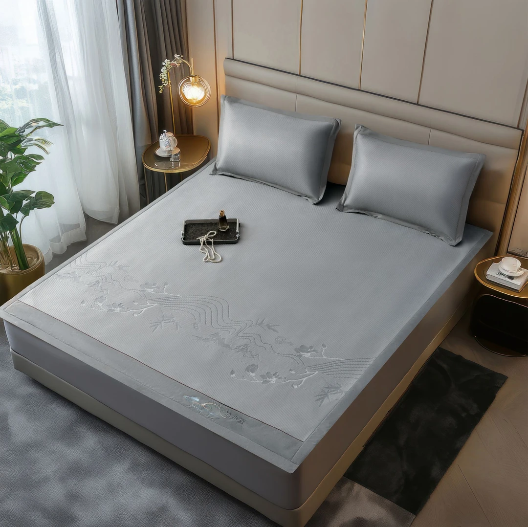 高端中国风豆豆凉席可机洗水洗凉席三件套以直播间为准