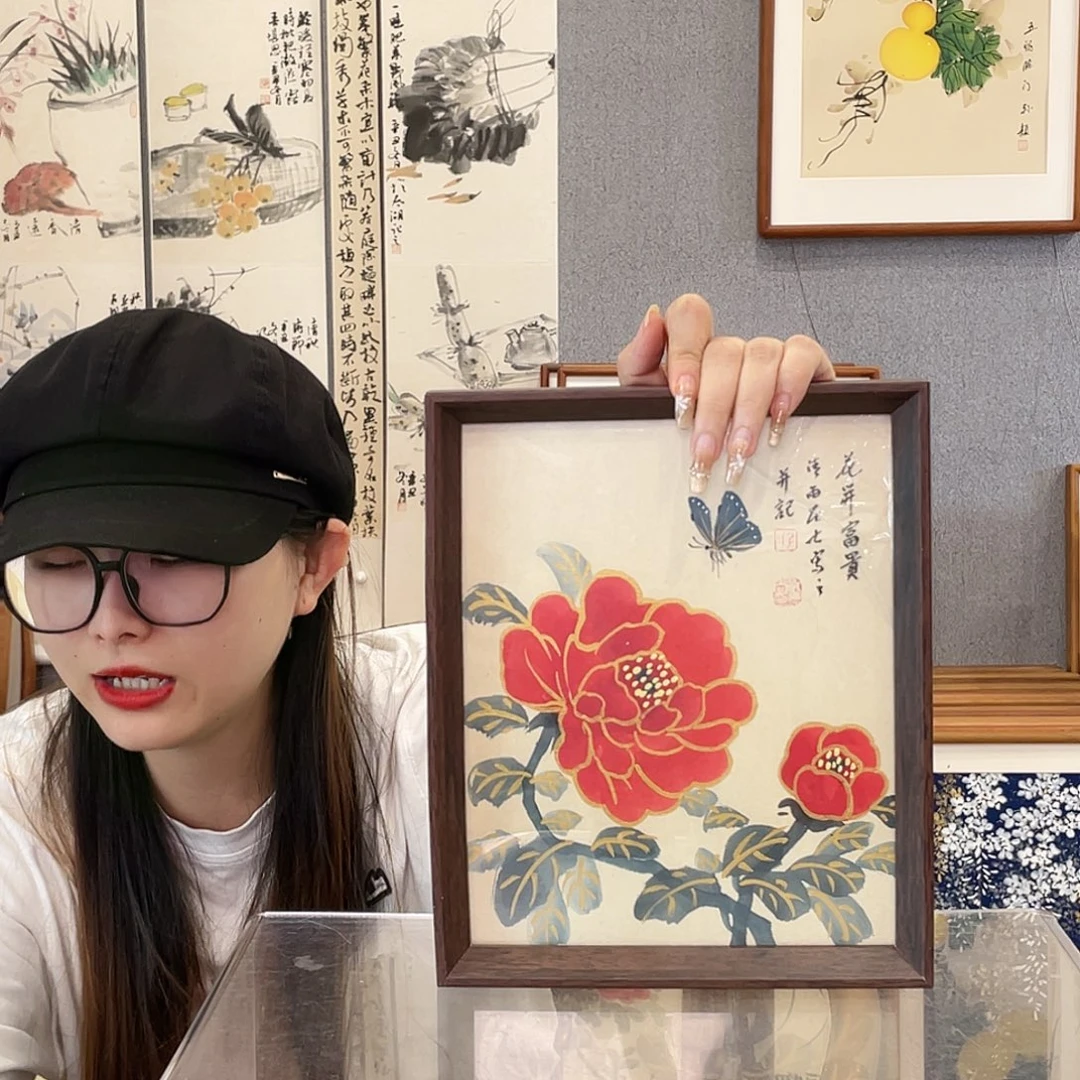 书法手绘带框尺寸：23*29