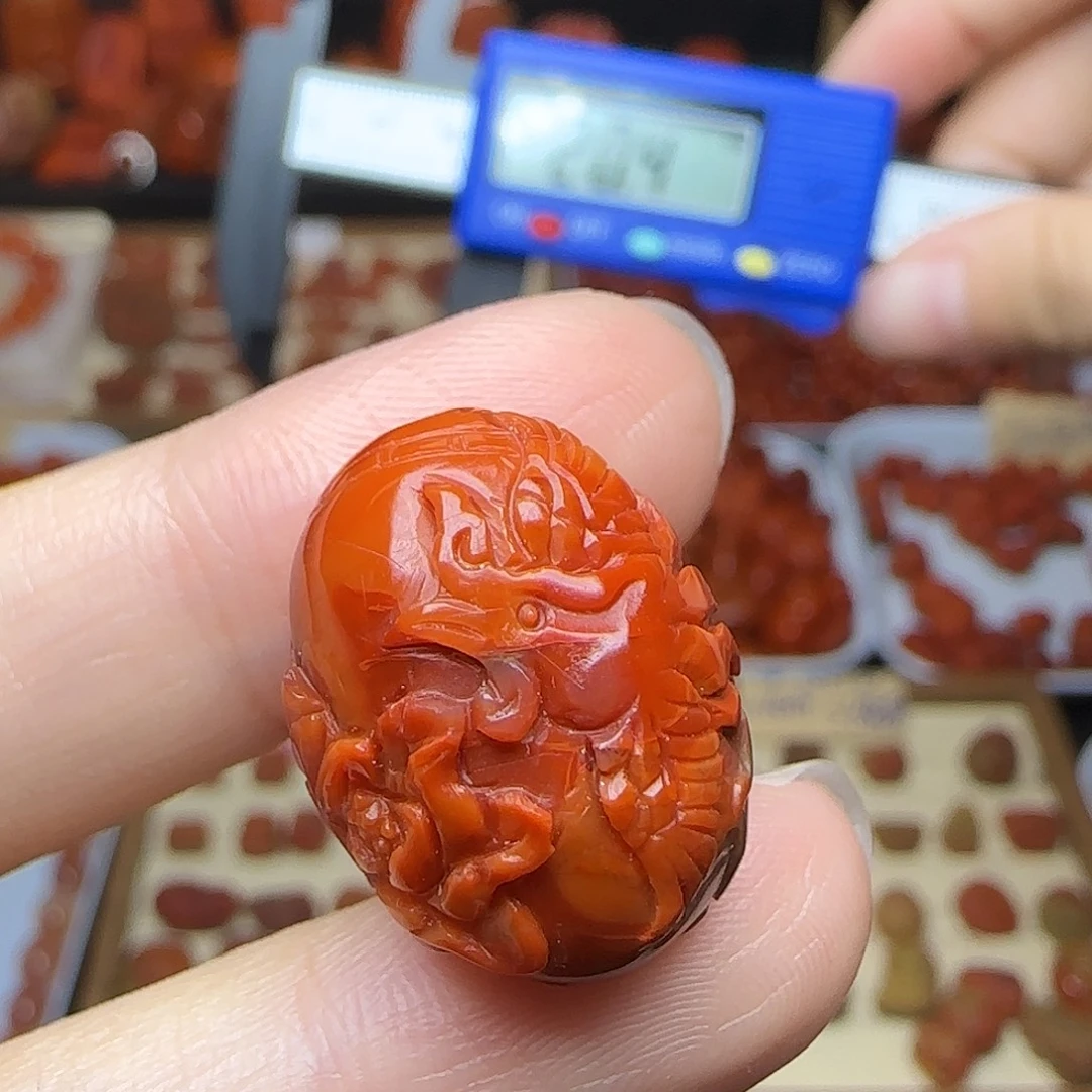 三***意南红玛瑙未镶嵌吊坠(不含链)