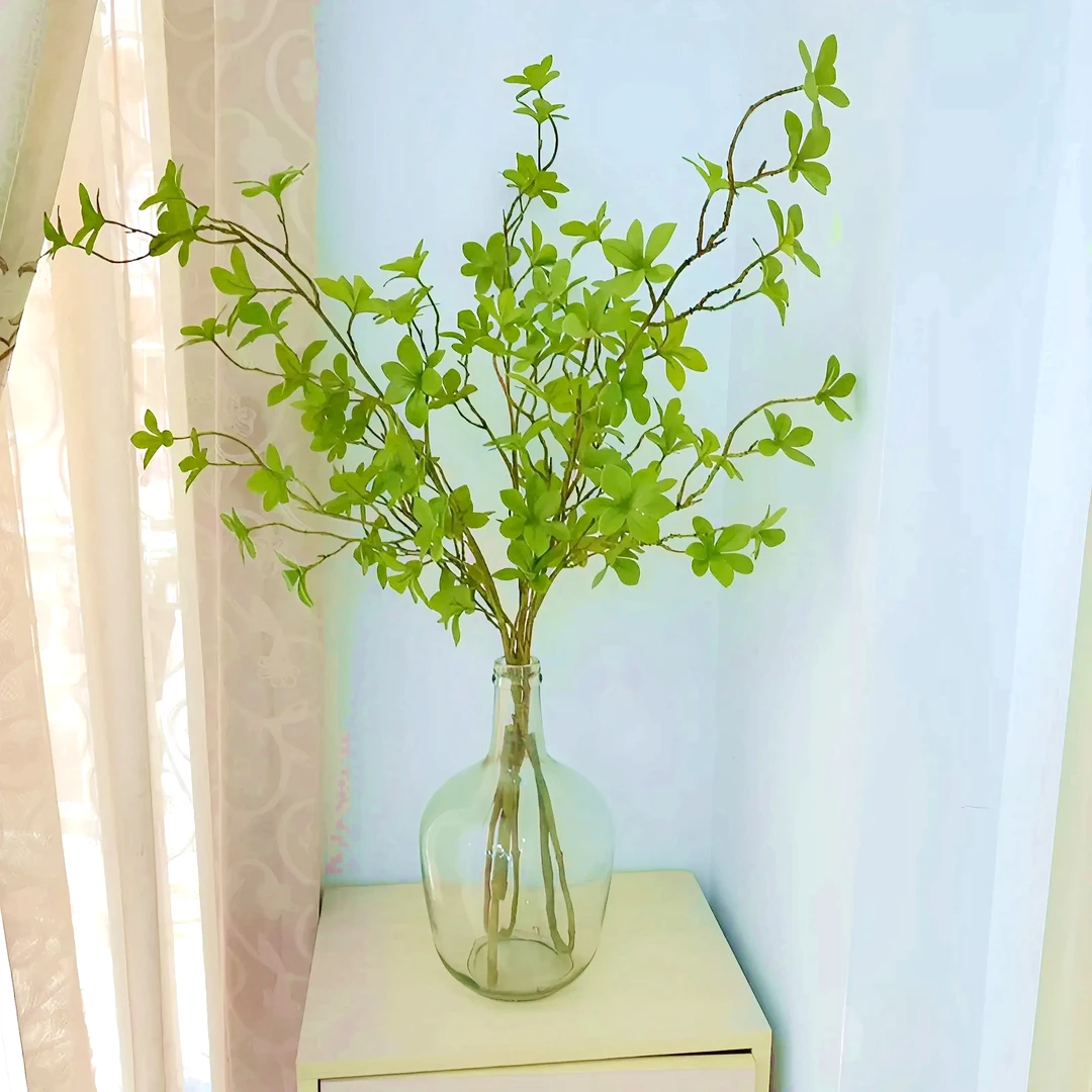 仿真花吊钟七星叶客厅电视柜玄关家居装饰逼真植物绿植假花摆件