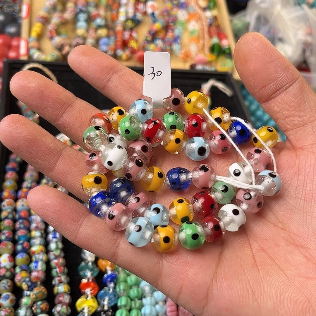 琉璃非金属红色圆珠