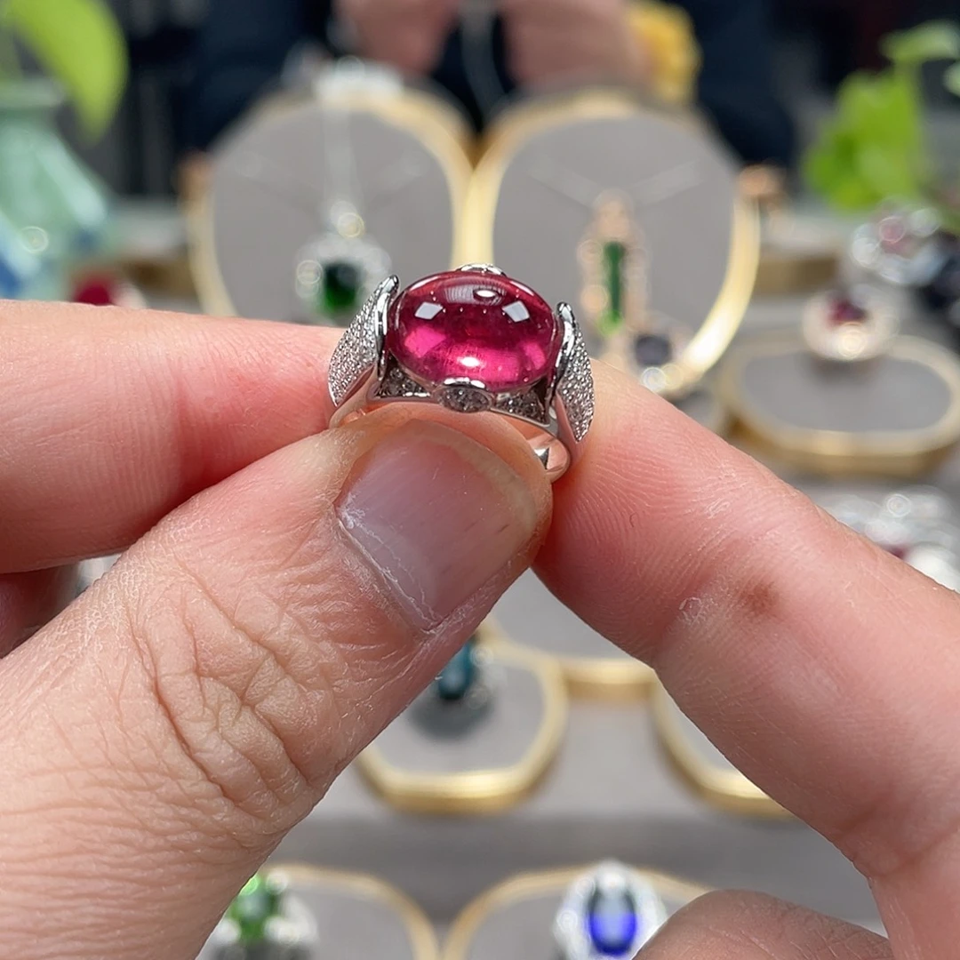 碧玺戒指18K金镶嵌4.9ct