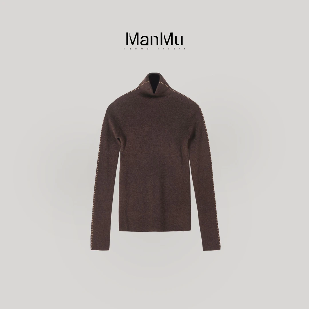 满目ManMu 【张琪专属】高级定制秋冬时尚百搭双色羊毛衫350638