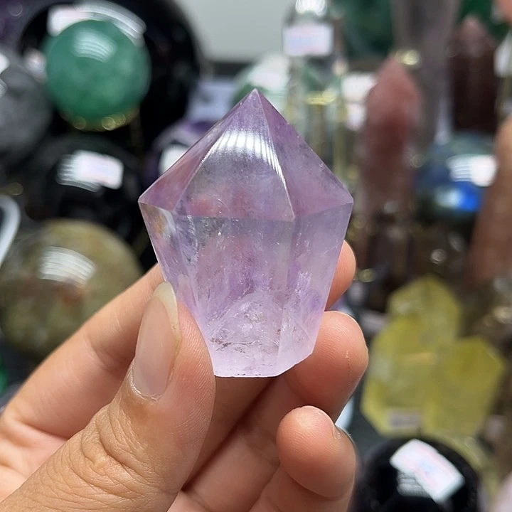 金***堂未镶嵌珠宝半成品水晶57克紫水晶柱