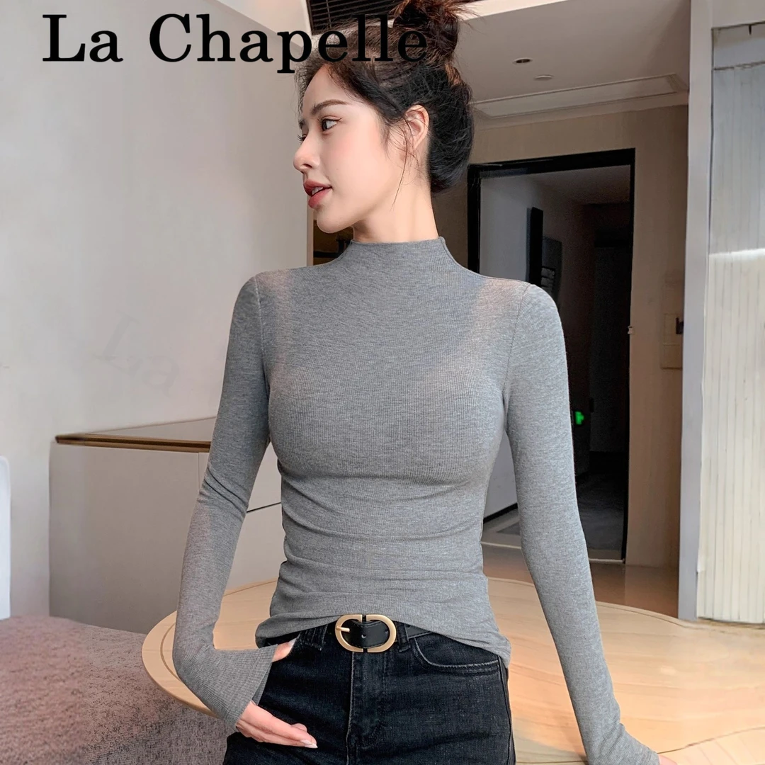 半高领打底衫女内搭春秋冬修身中领长袖t恤螺纹2026新款针织上衣