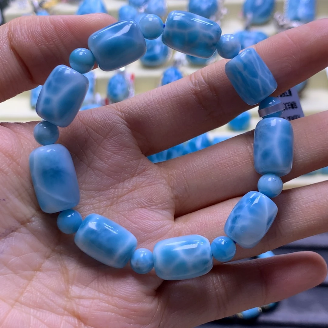 针钠钙石（海纹石）未镶嵌手串11+手串色差略异