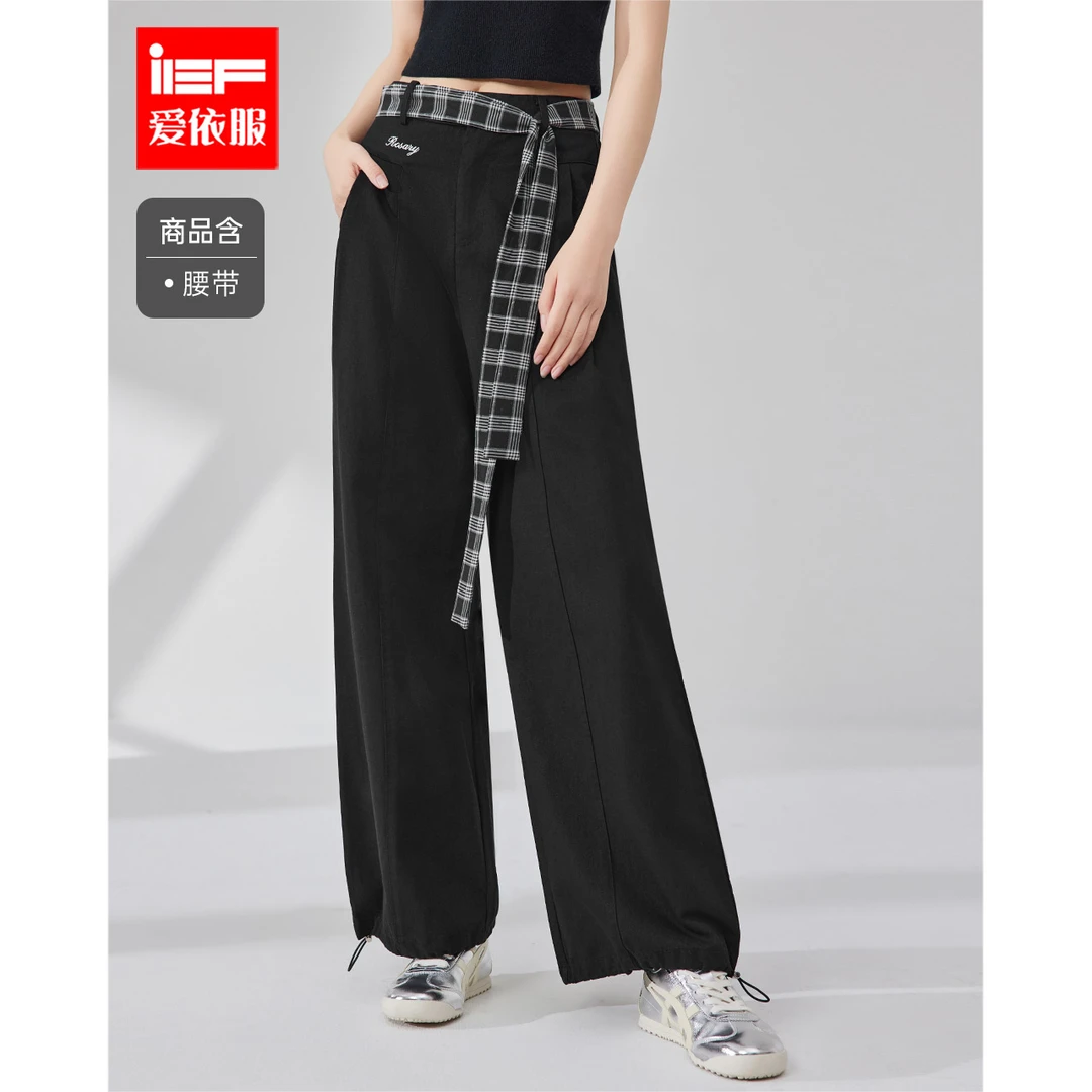 IEF/爱依服裤子2025夏季新款美式嘻哈街头休闲风百搭显瘦阔腿裤