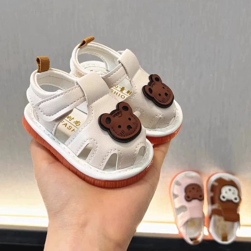 夏季宝宝学步鞋透气婴儿鞋子防滑软底幼童鞋1-2岁男女叫叫鞋凉鞋