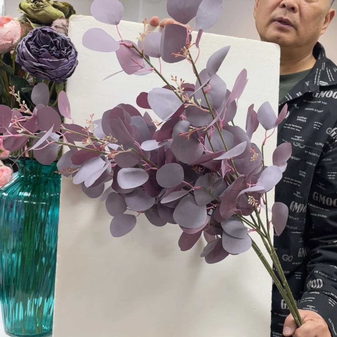 【闪购商品】琉璃5只美国烟树叶手工艺术花瓶果盘摆件