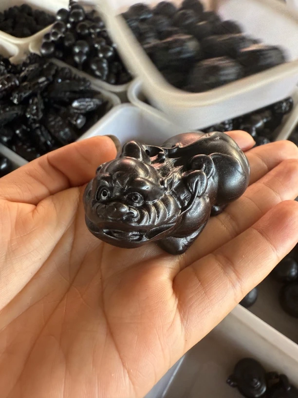 精品黑檀木[貔貅]挂件手把件摆件