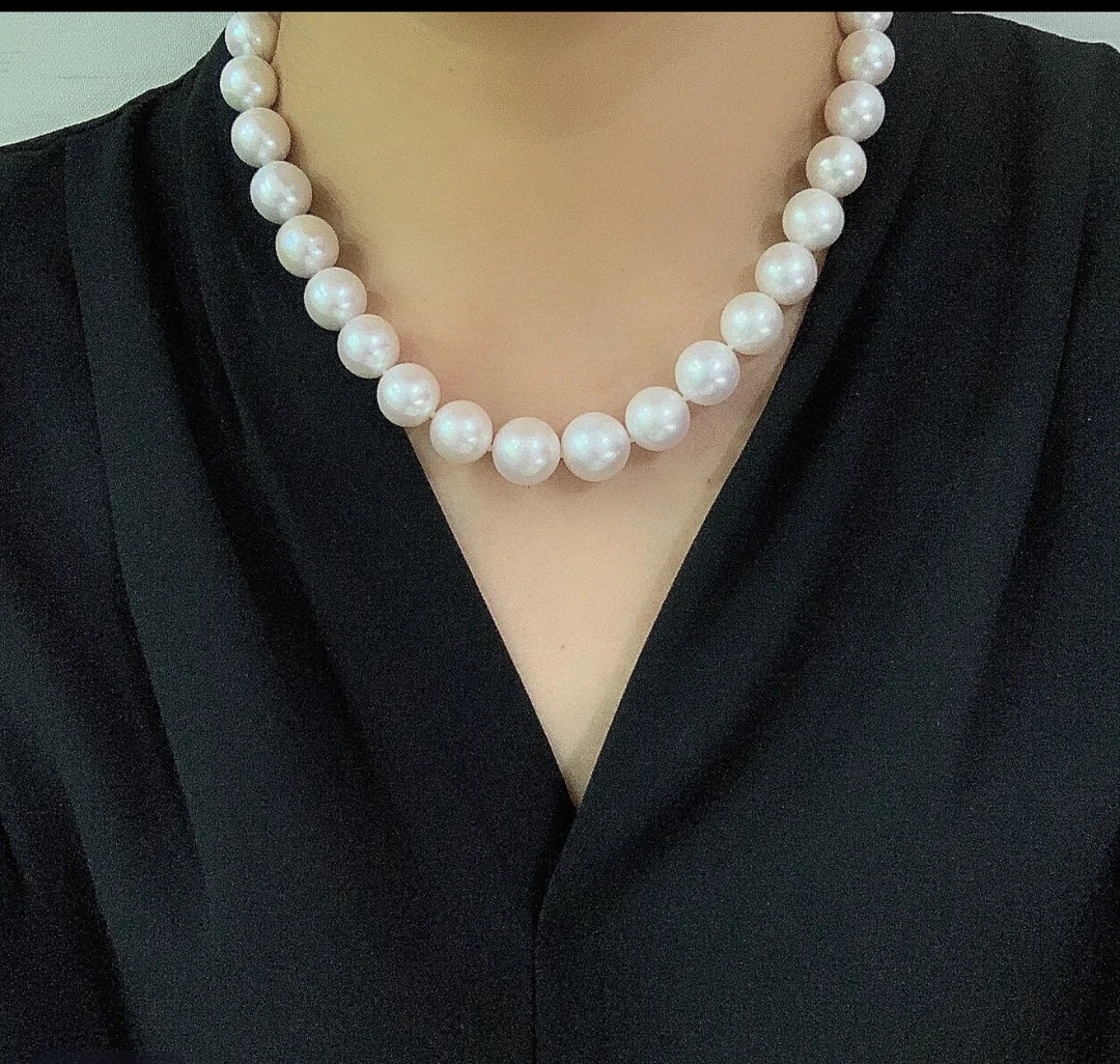 S级无核大点位11-12mm白色高大上妈妈毕业款全珠项链多样式叩头