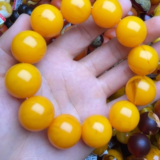 琥珀未镶嵌手链蜜蜡