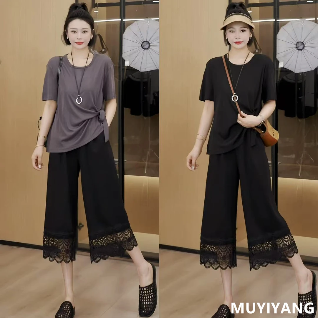 【半初】设计感小众下摆不规则系带高定版短袖 衣长65 25-362#