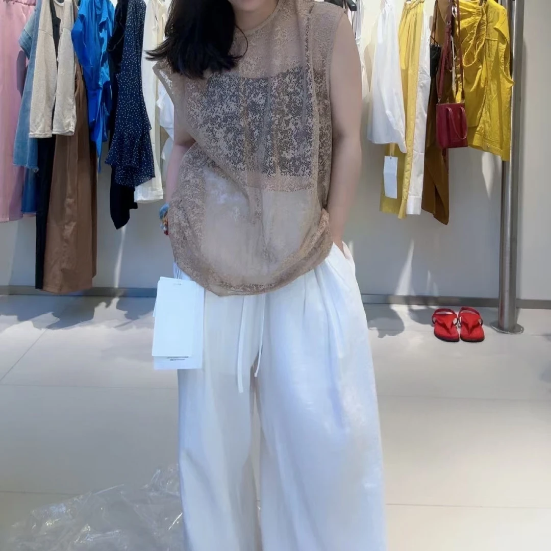 【YC】透视蕾丝无袖背心女2025年新款夏季高级感时髦洋气中长款显瘦