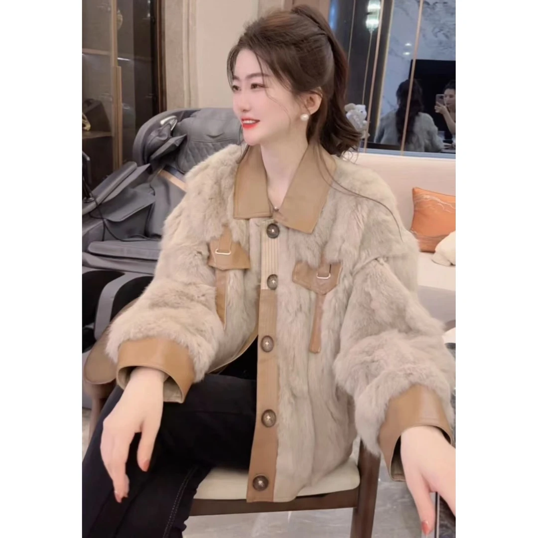 『母女款Y』时尚重工百搭款拼接休闲气质秋冬外套098