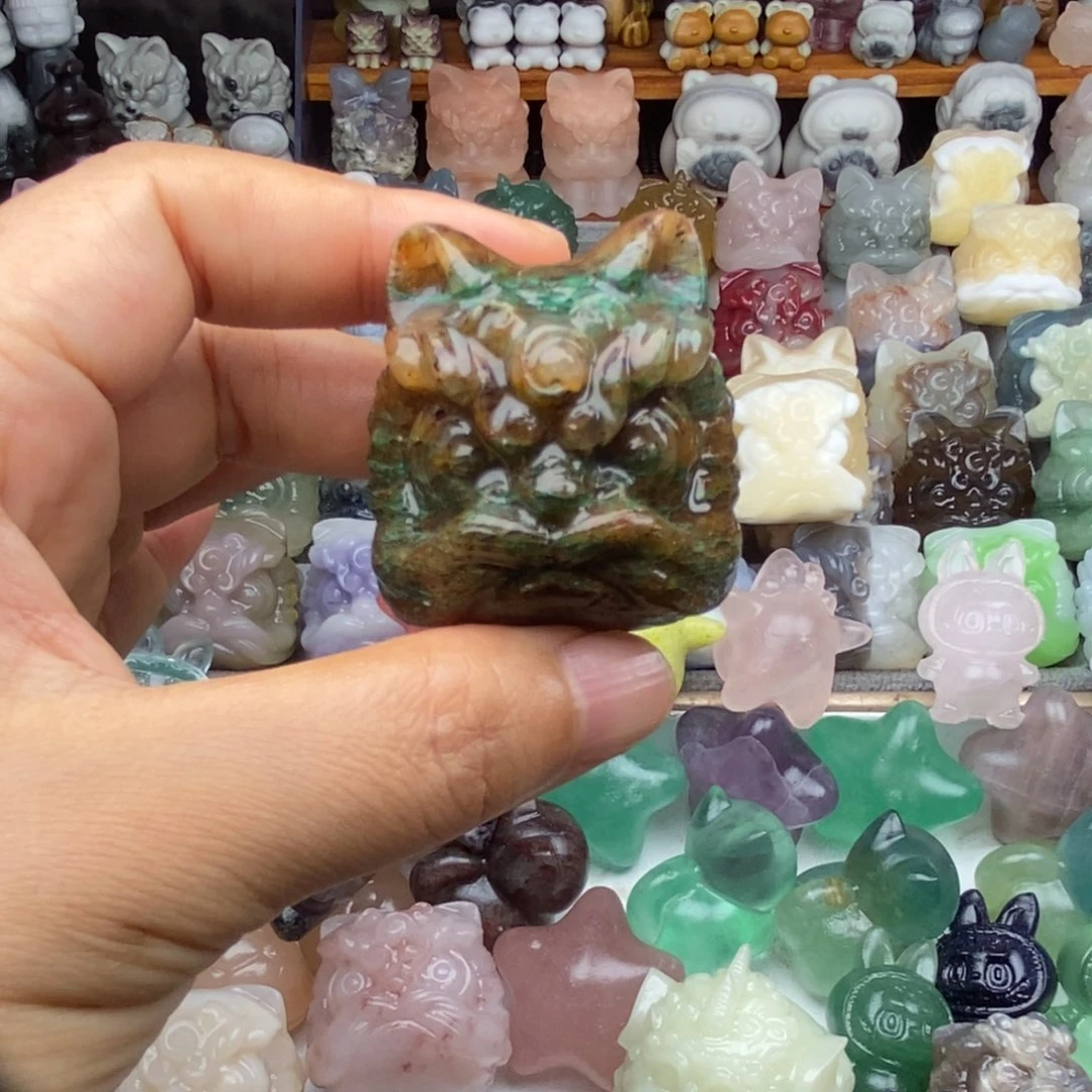 石材手把件 摆件挂件13