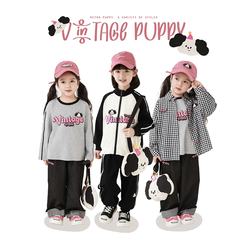 幼悠【小狗乐园】 春贰波女童春秋洋气时尚休闲运动印花挎包 S1617