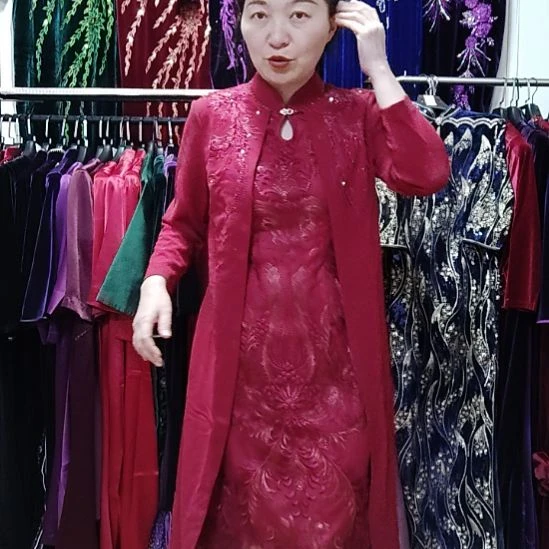 l码旗袍假两件重工
