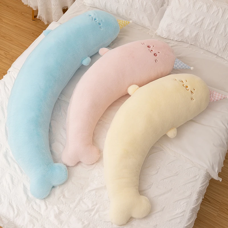 艾斯德毛绒海豹玩偶公仔超软睡觉抱枕生日礼物宿舍睡觉抱枕公仔