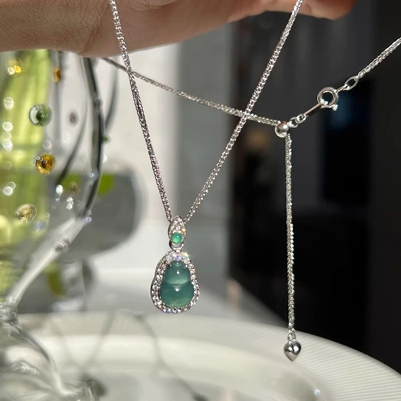 铜合金项链 新中式葫芦吊坠项链女2025新款轻奢高级感锁骨链配饰