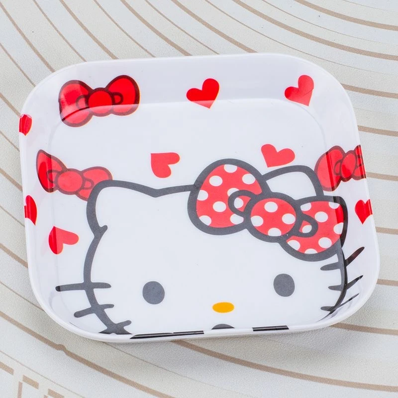 瑕疵品包邮3个一组卡通密胺瓷小方盘可爱耐磨不易碎干果零食盘家