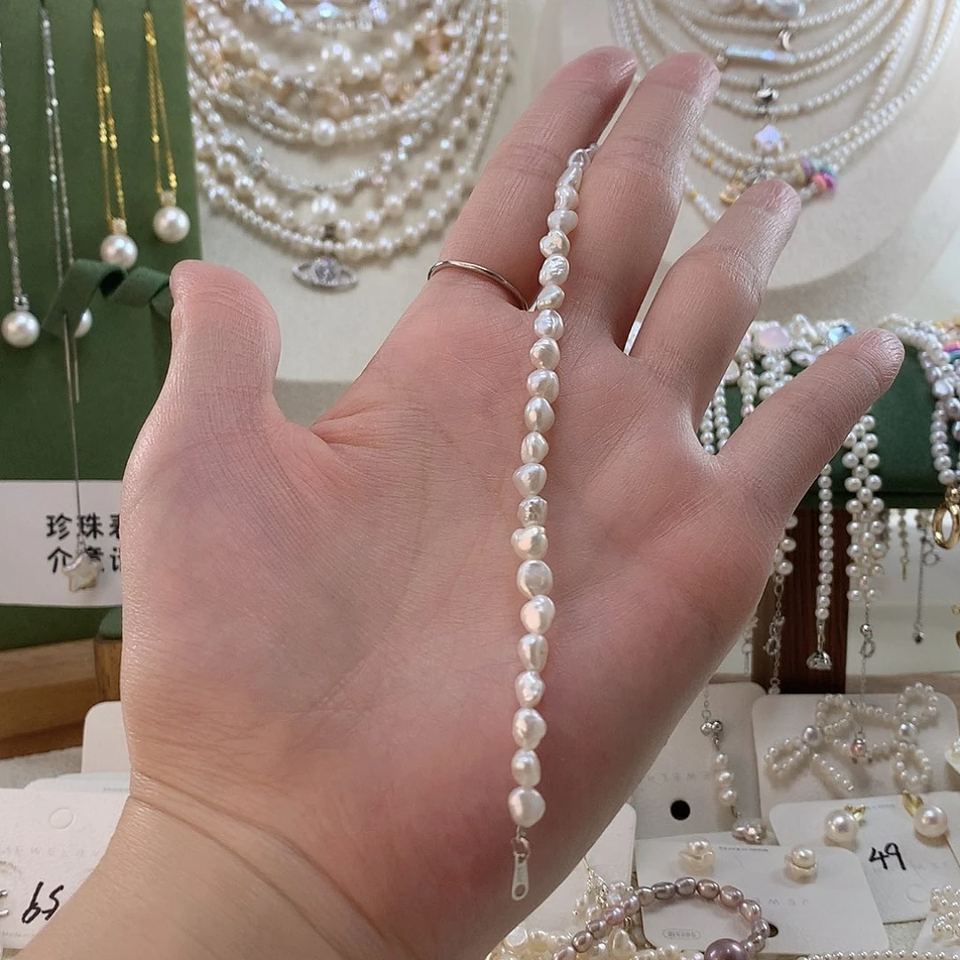 银S925镶嵌手绳淡水珍珠