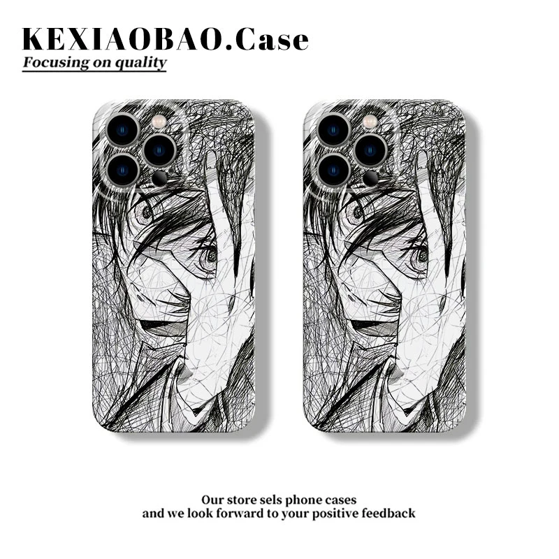 素描鲁鲁修适用苹果16pro手机壳15小米14动漫oppo/vivo华为硬软壳