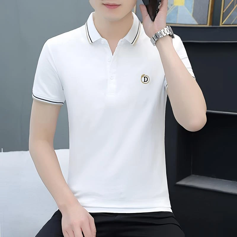 冰感高品质男士polo衫潮流韩版翻领短袖t恤男休闲高级感男装半袖