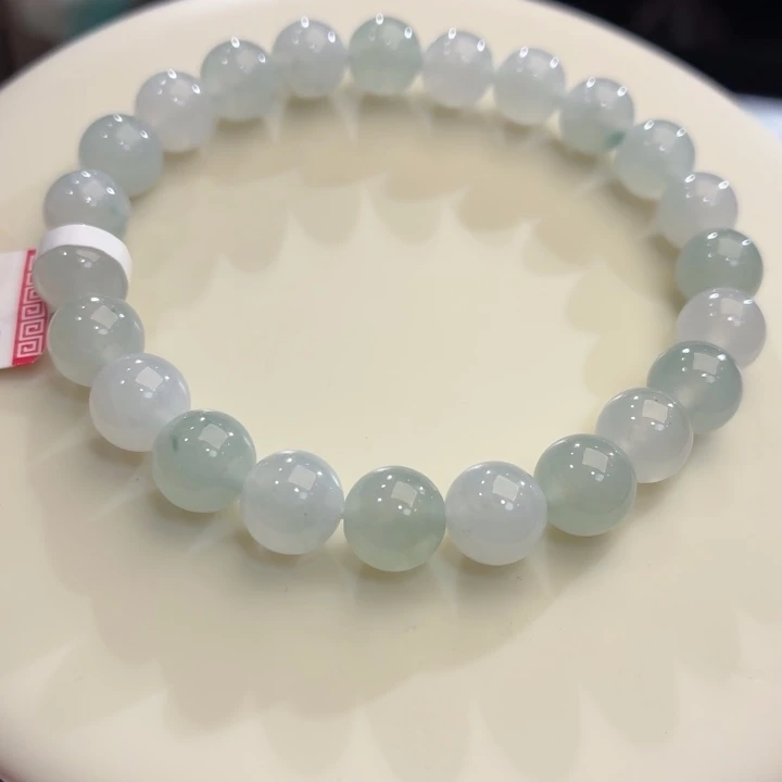 翡翠未镶嵌手链冰胶马卡龙卡8.4