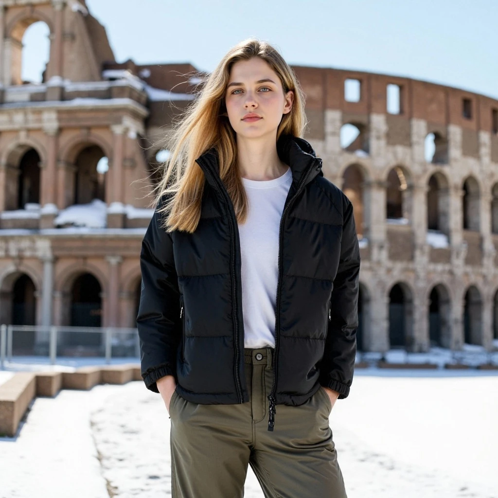 E300# 鸭绒 连帽中长款羽绒服保暖