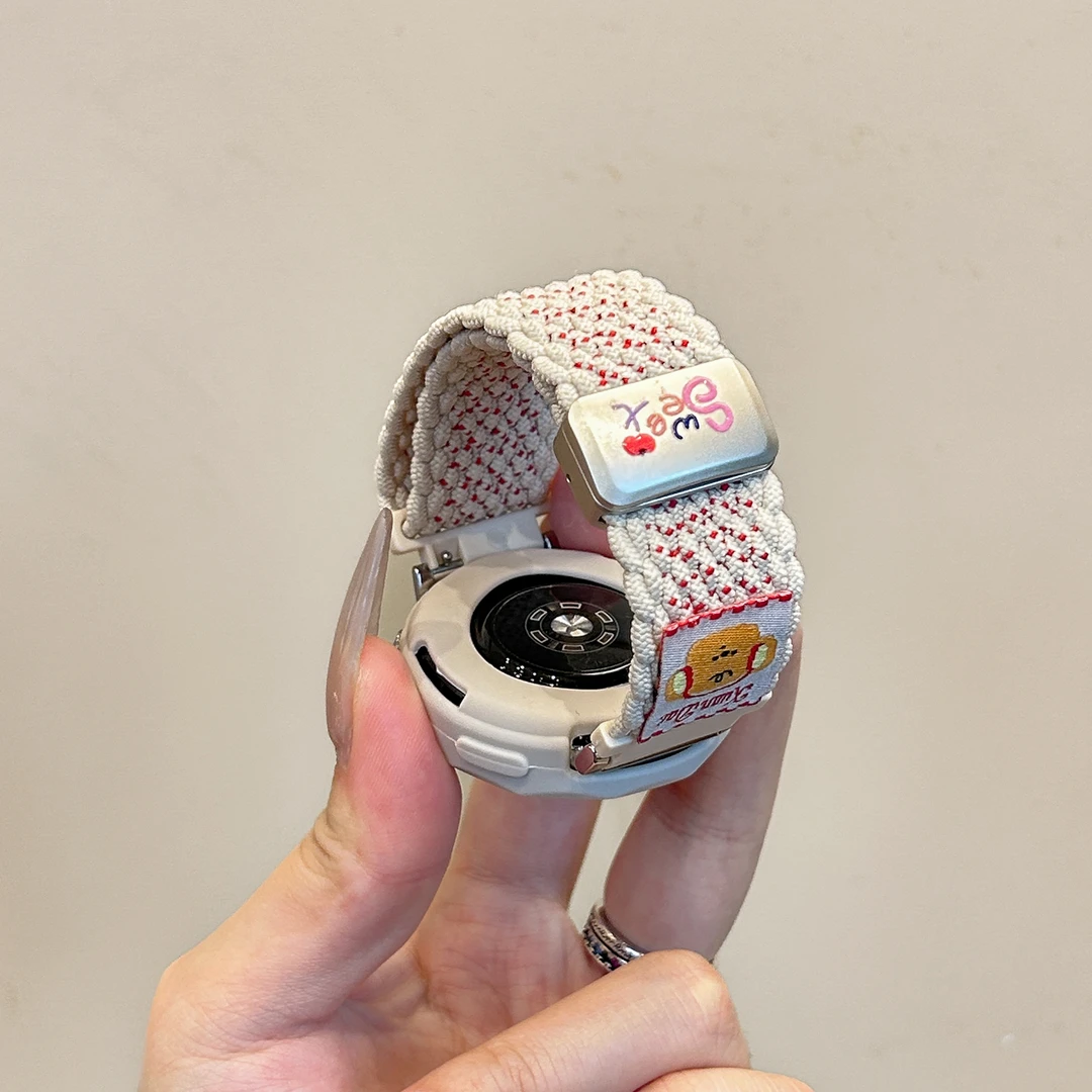 适用华为gt5表带gt4夏季编织gt6创意布贴华为gt6pro手表女款表带