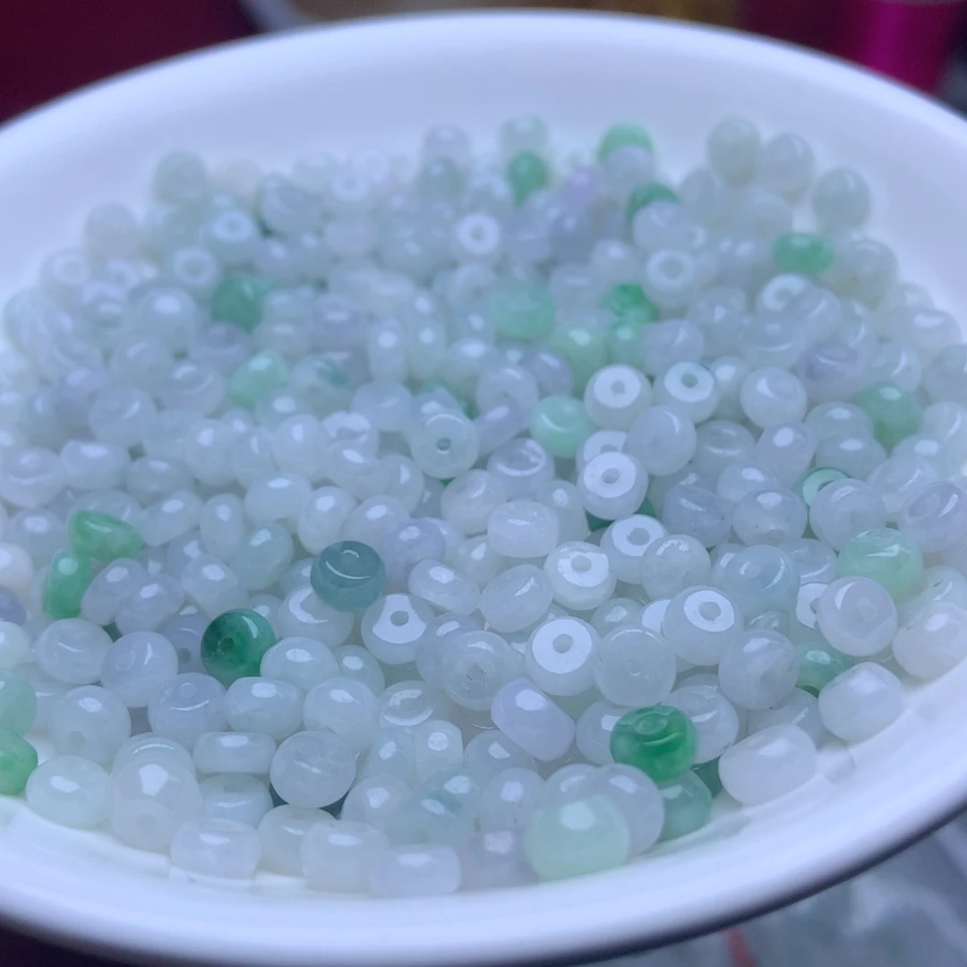 未镶嵌手链翡翠卡3乘5冰绿白算盘100个