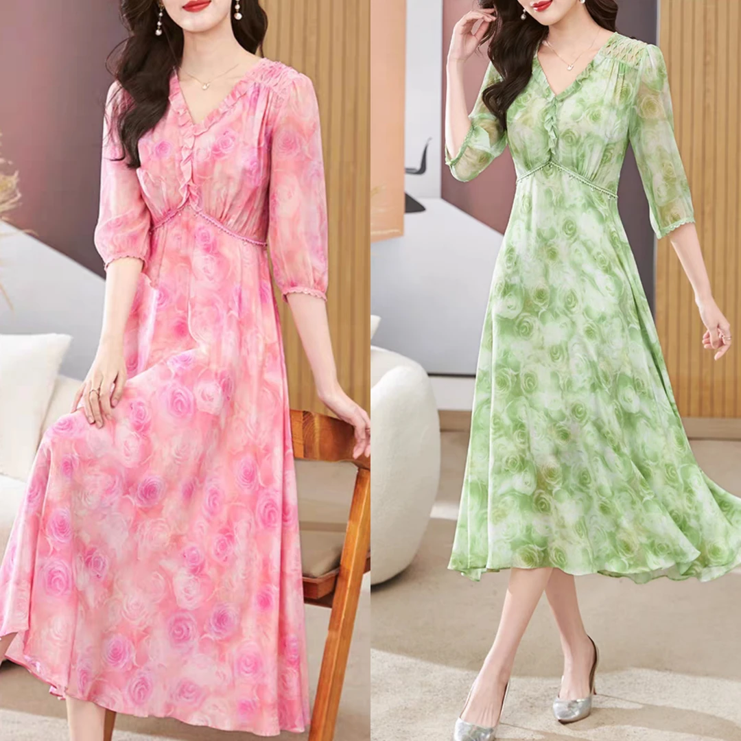 2479芭莎家桑蚕丝连衣裙（长款）