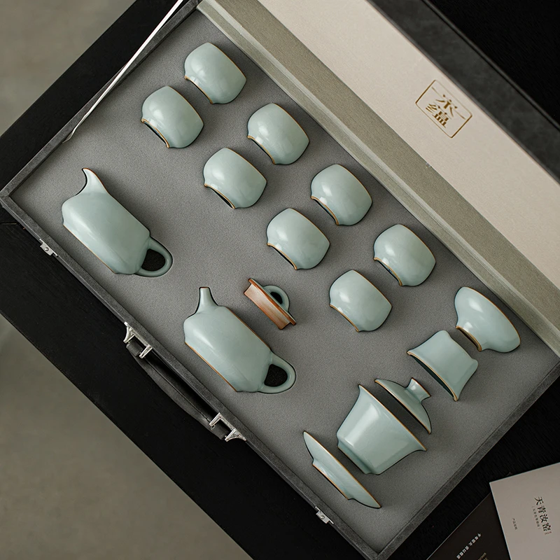 唐仙宋蕴高端天青汝窑茶具泡茶专用2025新款送长辈领导乔迁伴手礼