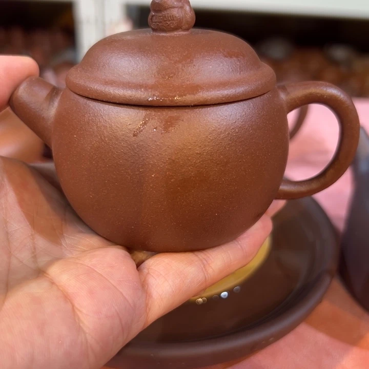 茶壶紫砂紫泥小胖120cc