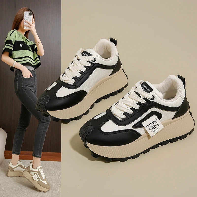 2025爆款厚底增高运动鞋女春秋新款百搭时尚休闲鞋学生韩版低帮鞋