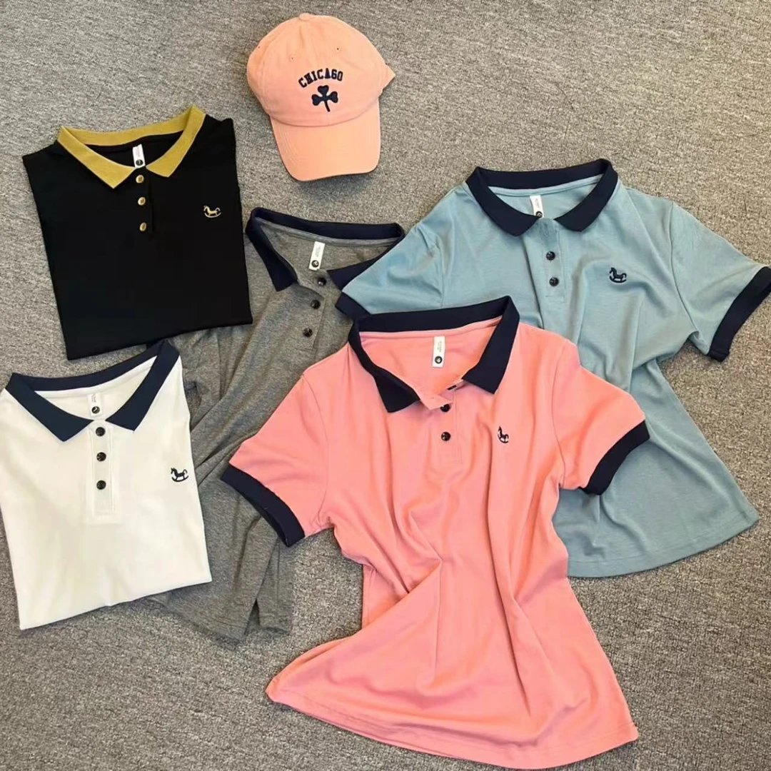 【5041】新品夏款POLO领T恤时尚休闲百搭显瘦设计感