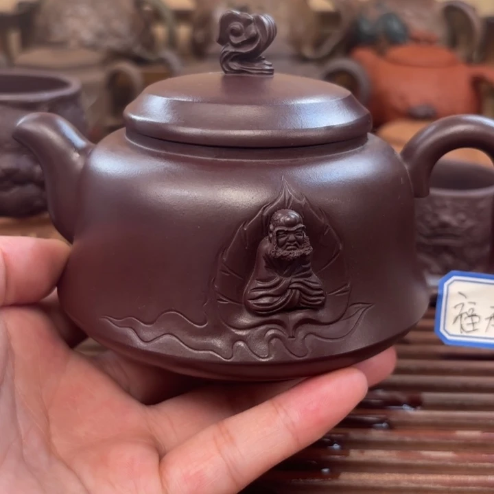 茶壶紫砂水月禅心原矿老紫泥260c