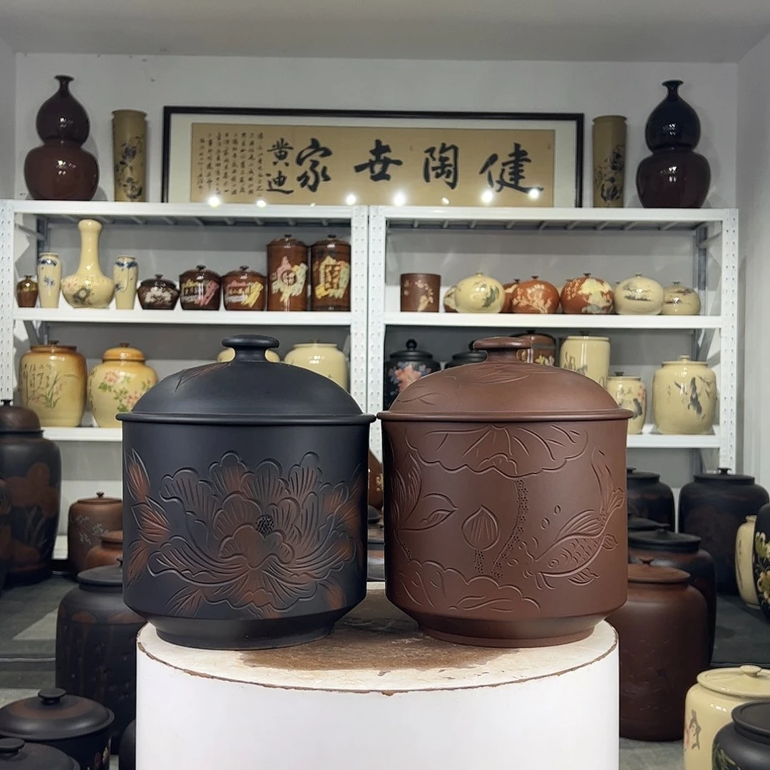 500克左右醒茶罐一对正品