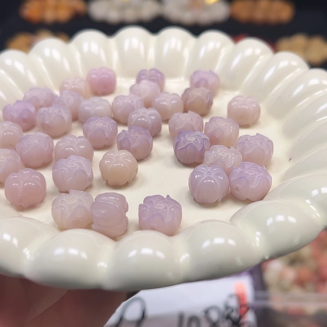菩提根/象牙果手串紫玫瑰30颗