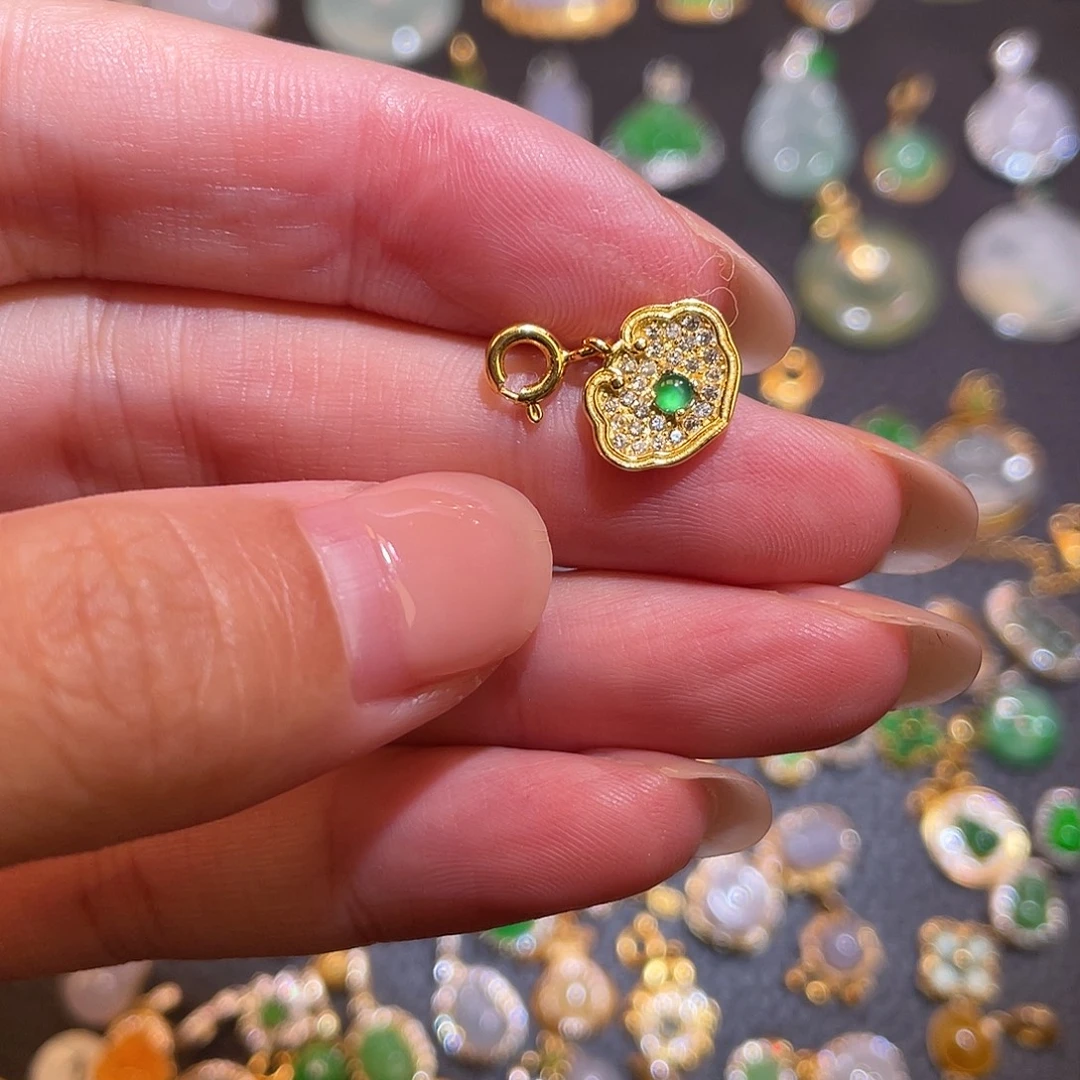 翡翠银S925镶嵌颈饰