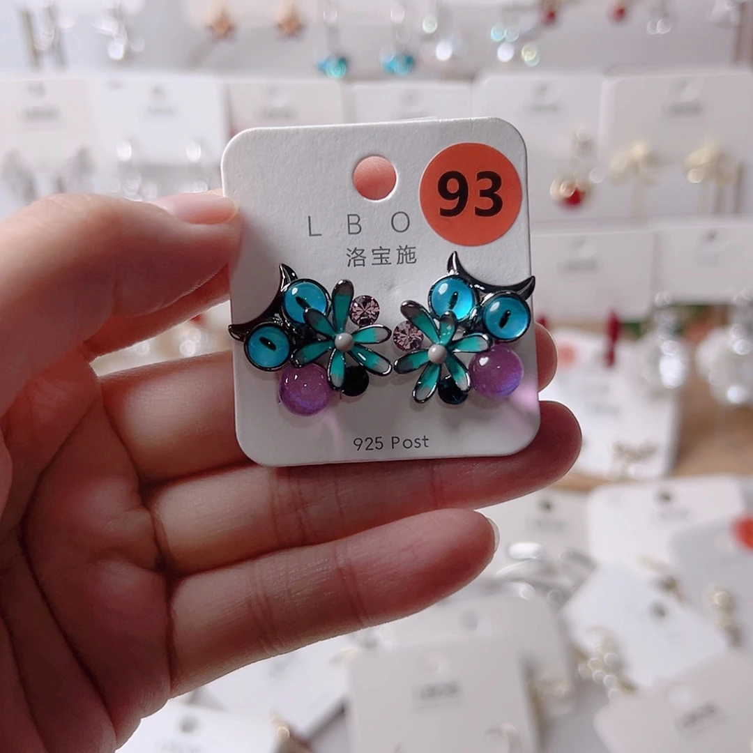 锆石纯铜合金耳环