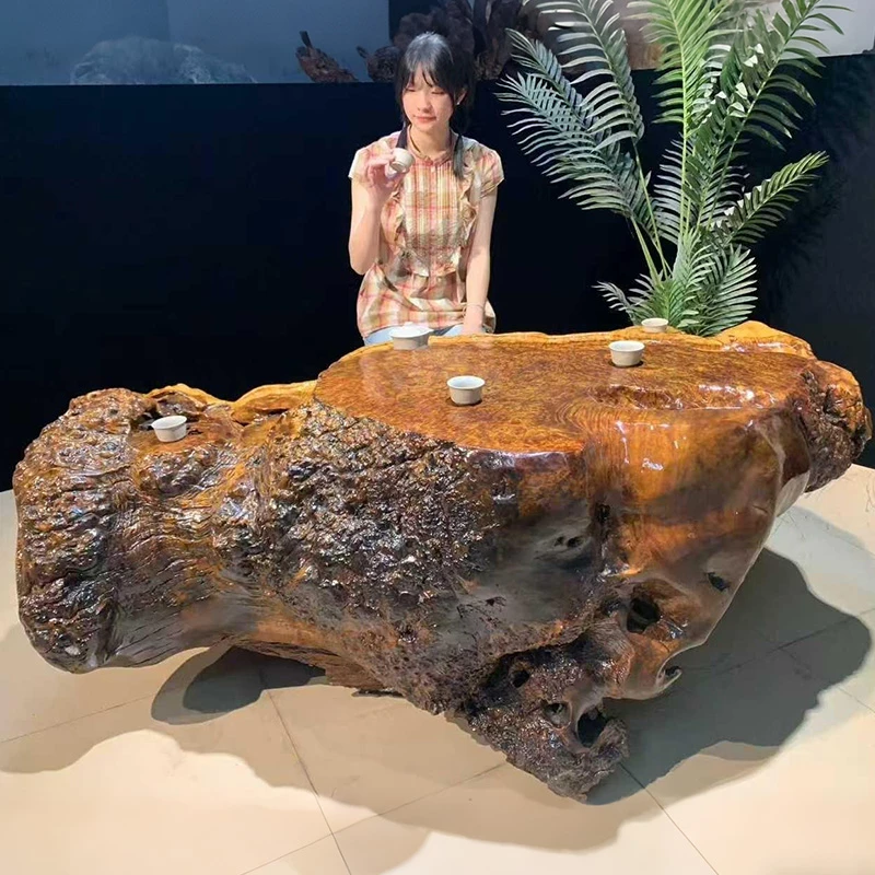 根雕茶台家用阳台泡茶桌实木树根茶几天然整体原木功夫茶海