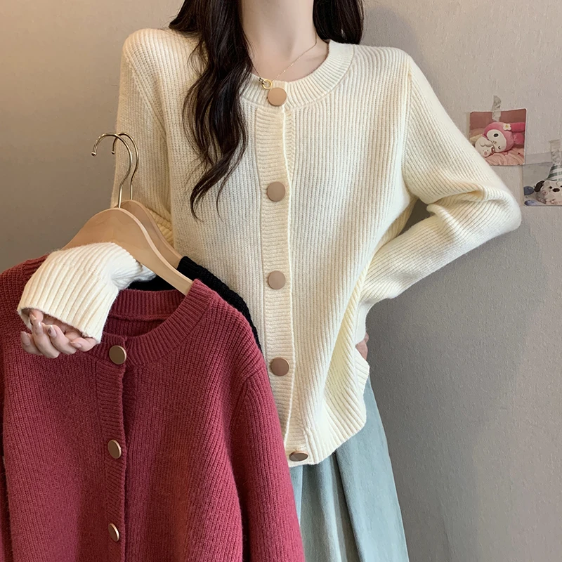 秋装新款胖mm大码女慵懒风毛衣外套女设计感针织开衫上衣71269