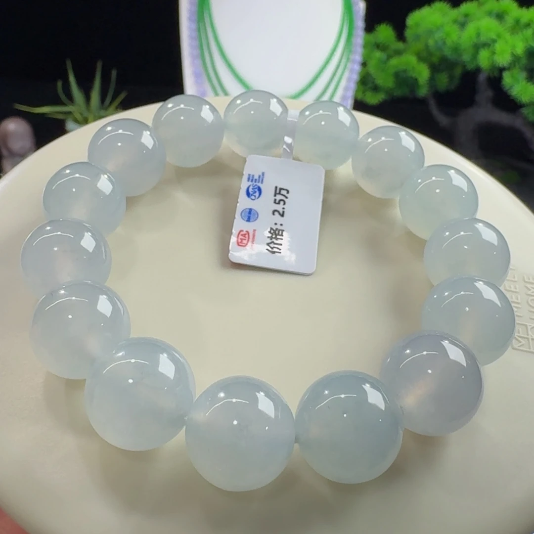 未镶嵌手链翡翠巨巨巨漏！性价比超高！大卡冰胶淡蓝底单圈卡14mm