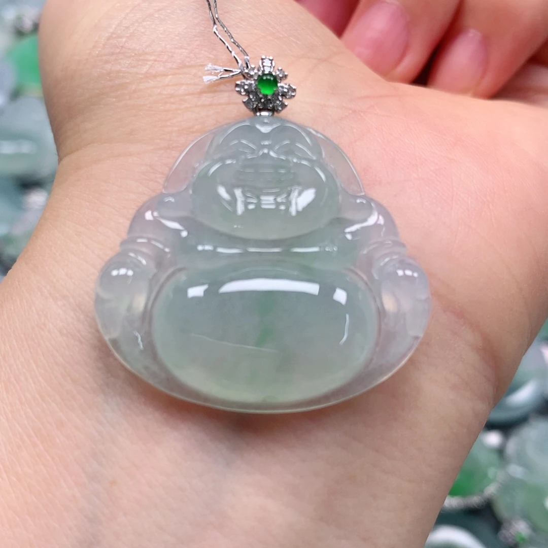 翡翠18K金镶嵌颈饰天然翡翠