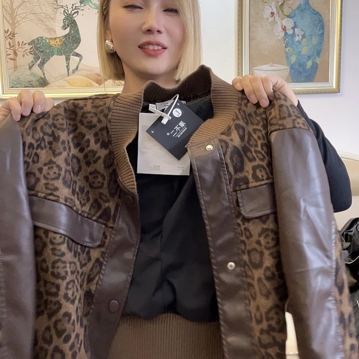 欣***荣豹纹外套潮牌气质