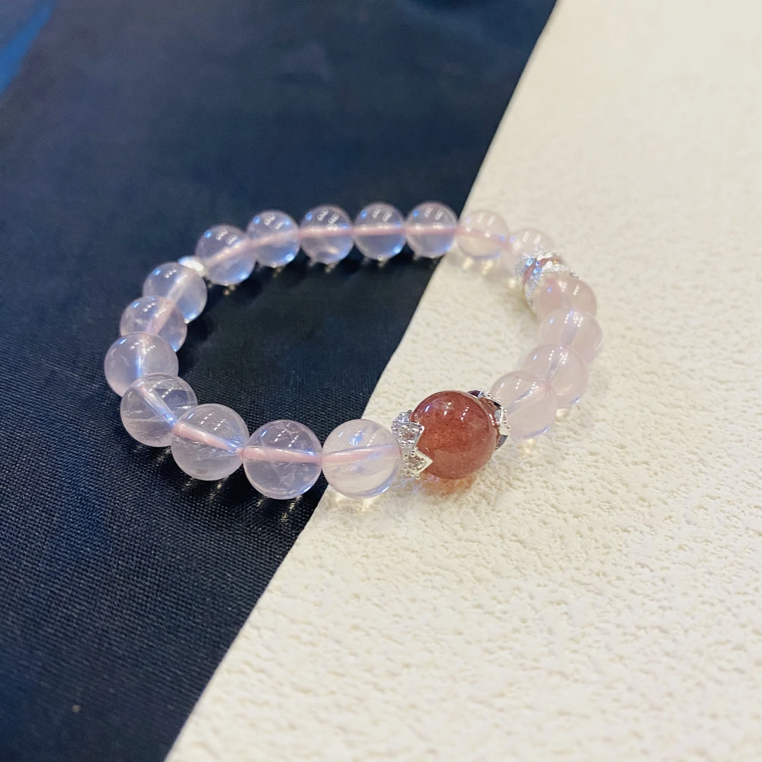 【V姐珠宝】HL11802 粉水晶设计款手串 8mm