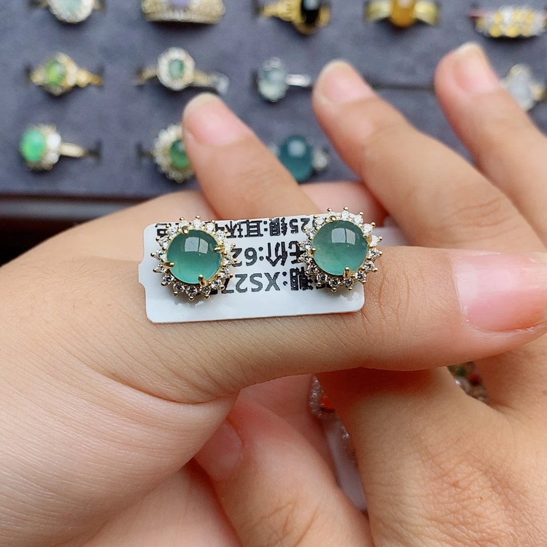 开***天银S925镶嵌戒指翡翠11111