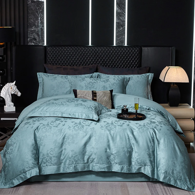 2025新款100支双股长绒棉色织提花轻奢高端四件套